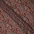 Maroon Multicolor Floral Printed Viscose Crepe Fabric with Ornate Botanical Design, 110 cms Width, Made in India-D26305