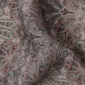 Mauve Paisley Printed Viscose Crepe Fabric with Intricate Ethnic Design, 110 cms Width, Made in India-D26287