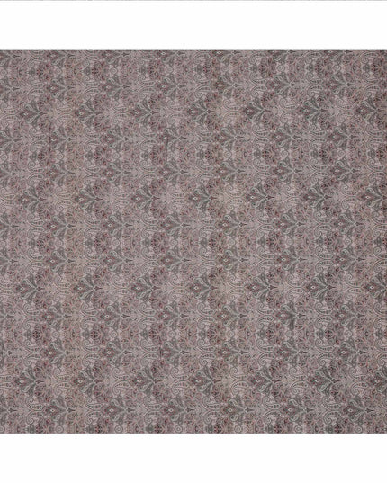Mauve Paisley Printed Viscose Crepe Fabric with Intricate Ethnic Design, 110 cms Width, Made in India-D26287