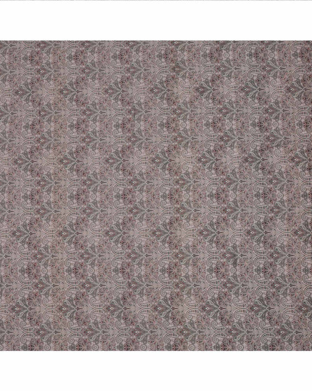 Mauve Paisley Printed Viscose Crepe Fabric with Intricate Ethnic Design, 110 cms Width, Made in India-D26287