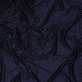 Royal Navy Blue Self Trellis Synthetic Blended Velvet Fabric