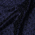 Royal Navy Blue Self Trellis Synthetic Blended Velvet Fabric