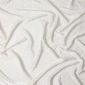 Ivory White Self Trellis Synthetic Blended Velvet Fabric