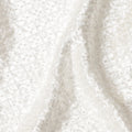 Ivory White Self Trellis Synthetic Blended Velvet Fabric