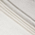 Ivory White Self Trellis Synthetic Blended Velvet Fabric