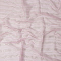 Baby Pink Silver Zari Striped Synthetic Georgette Chiffon Fabric, 110 Cms Width, Made in India-D26194