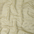 Light Yellow Silver Zari Striped Synthetic Georgette Chiffon Fabric, 110 Cms Width, Made in India-D26205