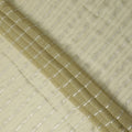 Light Yellow Silver Zari Striped Synthetic Georgette Chiffon Fabric, 110 Cms Width, Made in India-D26205