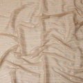 Beige Silver Zari Striped Synthetic Georgette Chiffon Fabric, 110 Cms Width, Made in India-D26199