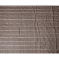 Coffee Brown Silver Zari Striped Synthetic Georgette Chiffon Fabric, 110 Cms Width, Made in India-D26197