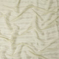 Ivory Silver Zari Striped Synthetic Georgette Chiffon Fabric, 110 Cms Width, Made in India-D26201