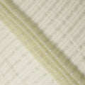 Ivory Silver Zari Striped Synthetic Georgette Chiffon Fabric, 110 Cms Width, Made in India-D26201