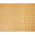 Mustard Yellow Silver Zari Striped Synthetic Georgette Chiffon Fabric, 110 Cms Width, Made in India-D26195
