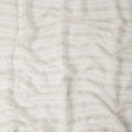 White Silver Zari Striped Synthetic Georgette Chiffon Fabric, 110 Cms Width, Made in India-D26196
