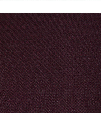 Maroon Self-Embroidered Diamond Pattern Synthetic Viscose Fabric, 110 Cms Width, Made in India-D26371
