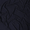 Navy Blue Self-Embroidered Dotted Pattern Synthetic Viscose Fabric, 110 Cms Width, Made in India-D26372