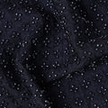 Navy Blue Self-Embroidered Dotted Pattern Synthetic Viscose Fabric, 110 Cms Width, Made in India-D26372