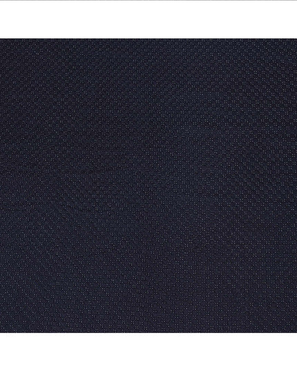Navy Blue Self-Embroidered Dotted Pattern Synthetic Viscose Fabric, 110 Cms Width, Made in India-D26372