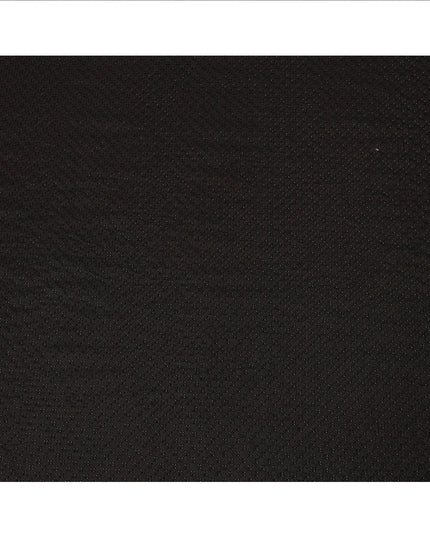 Black Self-Embroidered Diamond Pattern Synthetic Viscose Fabric, 110 Cms Width, Made in India-D26373
