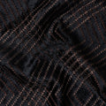 Jet Black Self Trellis Synthetic Blended Velvet Fabric