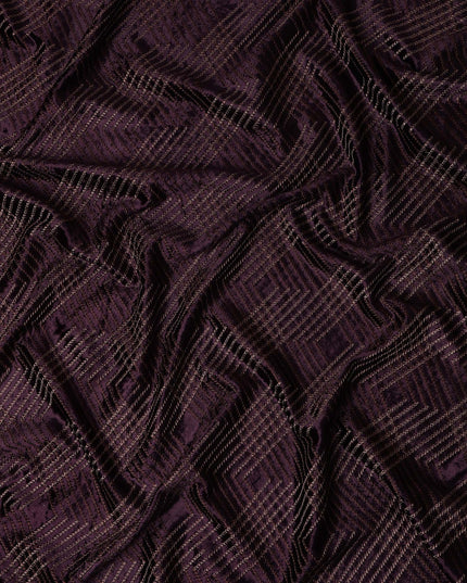 Aubergine Purple Self Trellis Fabric