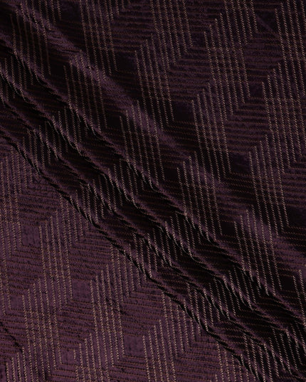 Aubergine Purple Self Trellis Fabric