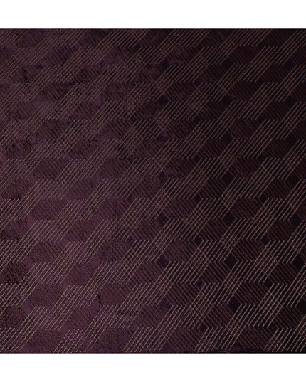 Aubergine Purple Self Trellis Fabric