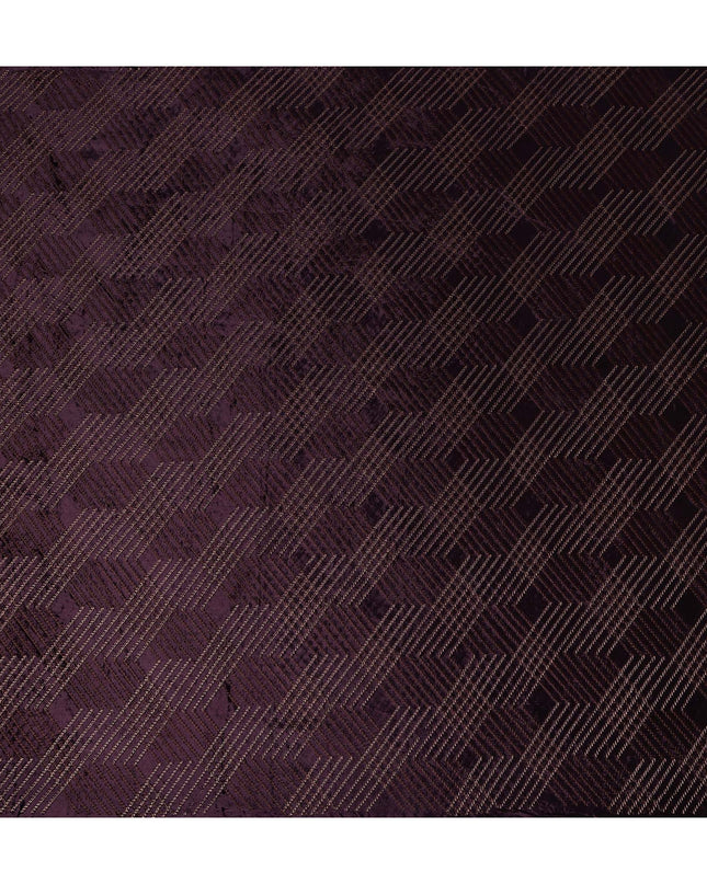 Aubergine Purple Self Trellis Fabric