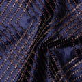 Midnight Navy Blue Self Trellis Fabric