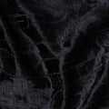 Coal Black Self Paisley Synthetic Blended Velvet Fabric