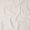White Floral Sequin and Textured Stripe Synthetic Blended Georgette Fabric, 110 cm Width, Made in India-D26649
