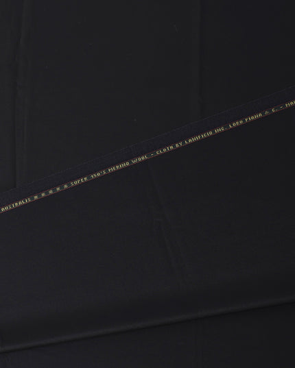 Loro Piana Super 150 Black Suiting Fabric 150cm
