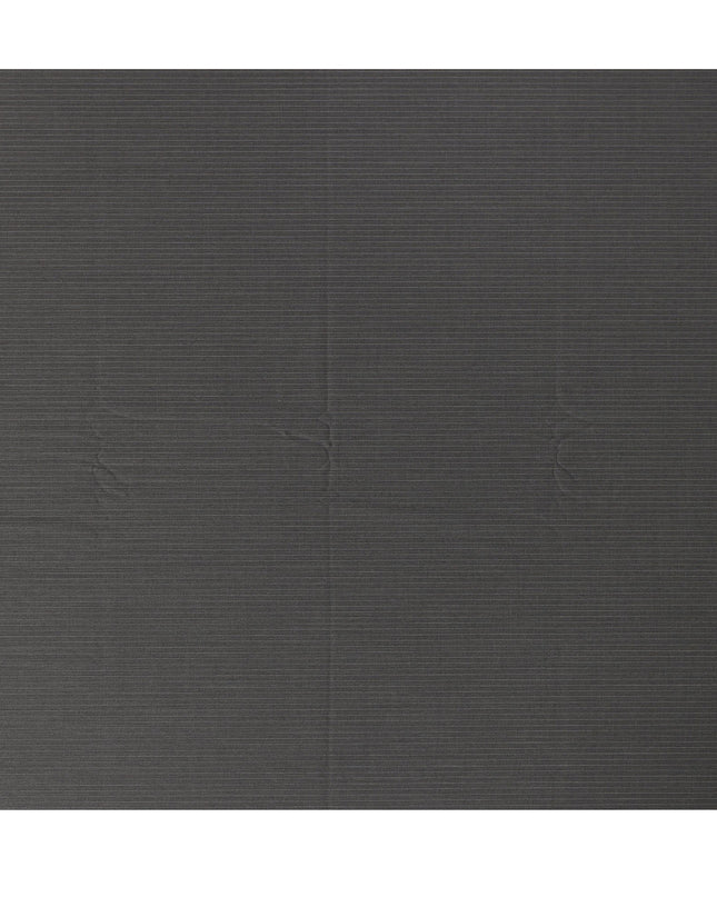 Charcoal Grey Pinstripe Super 200’s Merino Wool & Silk Suiting Fabric, 150 cm Width, 3.75 Mtrs Piece, Loro Piana Premium Cloth, Made In Italy-D26793