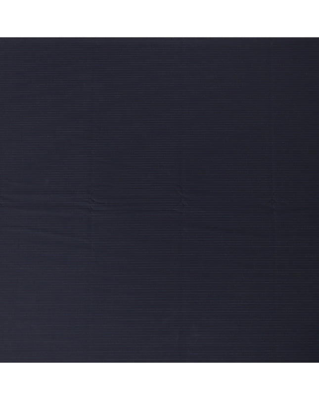 Navy Blue Pinstripe Super 200’s Merino Wool & Silk Suiting Fabric, 150 cm Width, 3.75 Mtrs Piece, Loro Piana Premium Cloth, Made In Italy-D26794