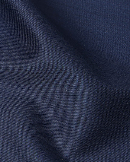 Navy Blue Super 200’s Merino Wool & Silk Suiting Fabric, 150 cm Width, 3.75 Mtrs Piece, Loro Piana Premium Cloth, Made In Italy-D26792