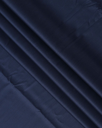 Navy Blue Super 200’s Merino Wool & Silk Suiting Fabric, 150 cm Width, 3.75 Mtrs Piece, Loro Piana Premium Cloth, Made In Italy-D26792