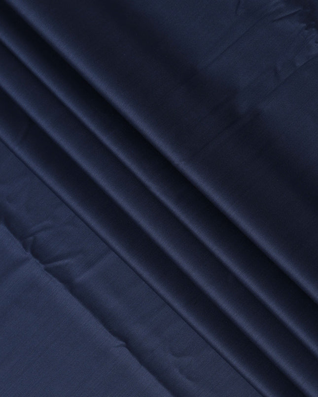 Navy Blue Super 200’s Merino Wool & Silk Suiting Fabric, 150 cm Width, 3.75 Mtrs Piece, Loro Piana Premium Cloth, Made In Italy-D26792