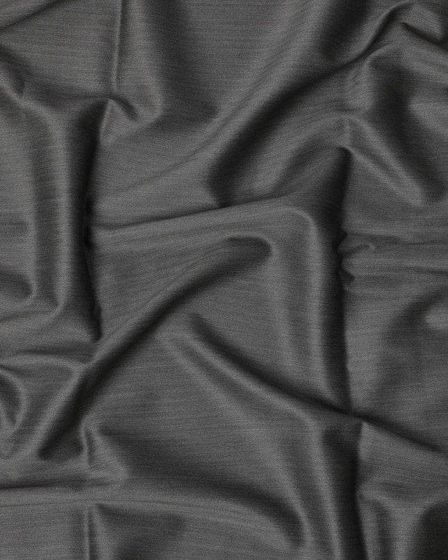 Charcoal Grey Super 200’s Merino Wool & Silk Suiting Fabric, 150 cm Width, 3.75 Mtrs Piece, Loro Piana Premium Cloth, Made In Italy-D26795