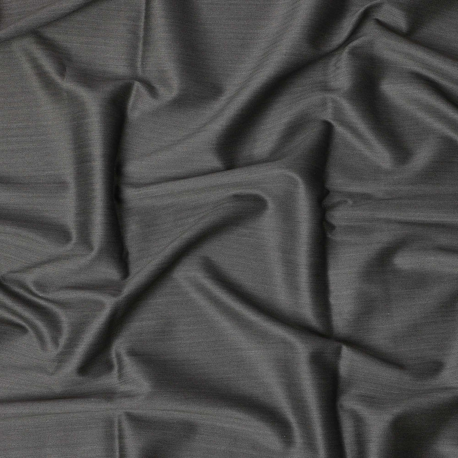 Charcoal Grey Super 200’s Merino Wool & Silk Suiting Fabric, 150 cm Width, 3.75 Mtrs Piece, Loro Piana Premium Cloth, Made In Italy-D26795
