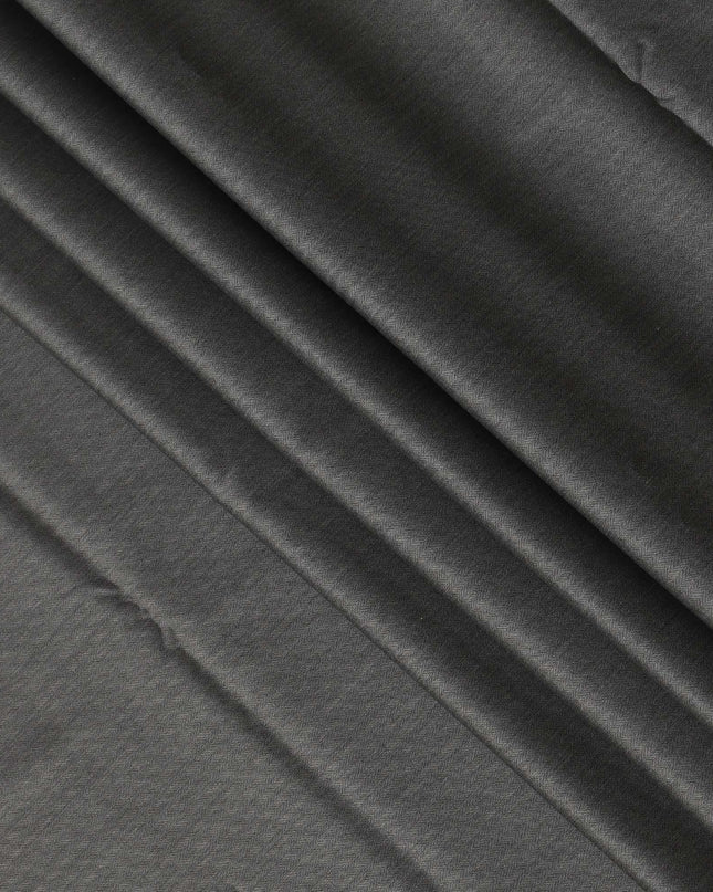Charcoal Grey Super 200’s Merino Wool & Silk Suiting Fabric, 150 cm Width, 3.75 Mtrs Piece, Loro Piana Premium Cloth, Made In Italy-D26795