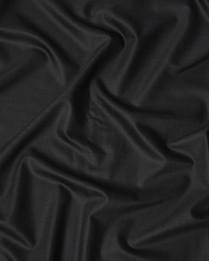Dark Charcoal Super 170’s Wool & Silk Suiting Fabric, 150 cm Width, 3.75 Mtrs Piece, Loro Piana Premium Cloth, Made In Italy-D26806