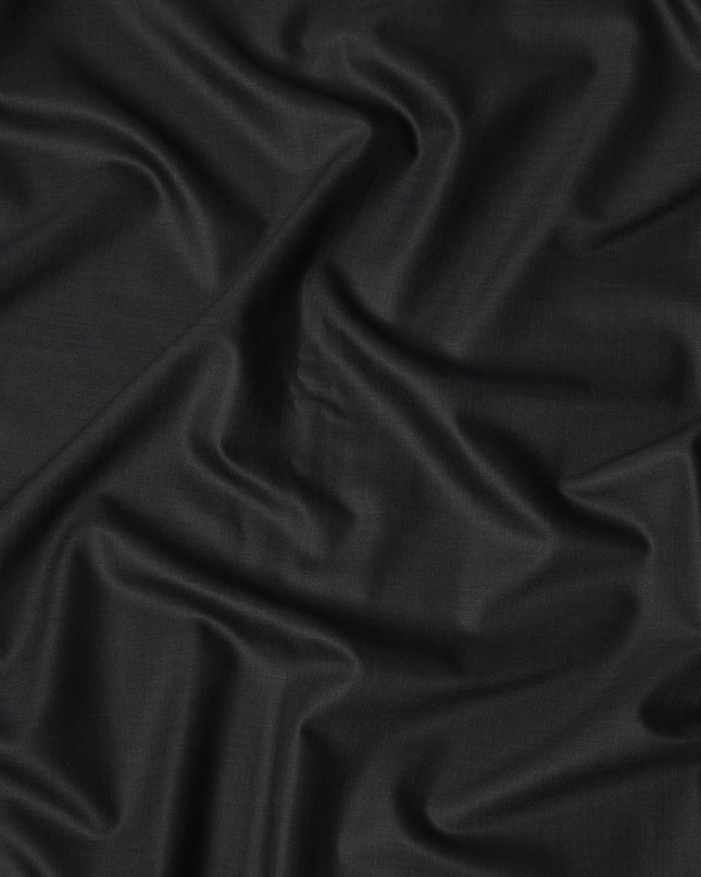Dark Charcoal Super 170’s Wool & Silk Suiting Fabric, 150 cm Width, 3.75 Mtrs Piece, Loro Piana Premium Cloth, Made In Italy-D26806