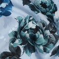 Powder Sky Blue Floral Silk Satin Fabric 110cm