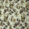Pale Sage Green Floral Silk Satin Fabric 110cm