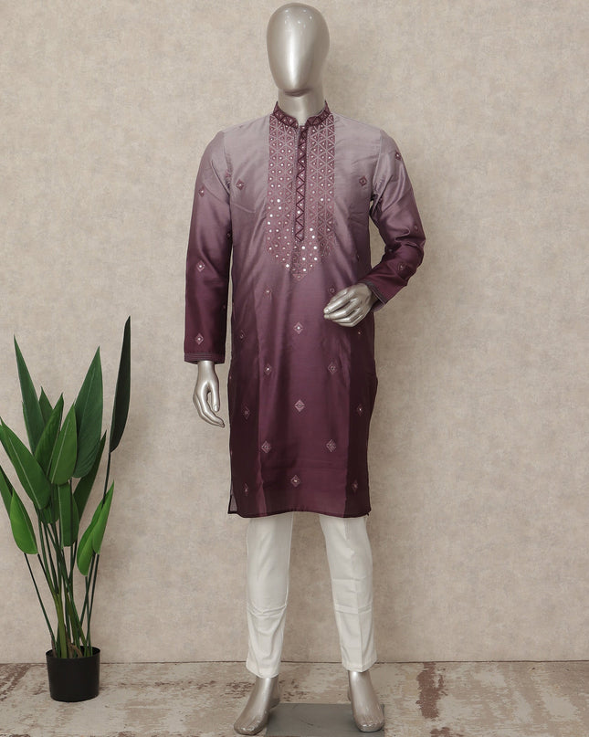 Purple Silk Men's Kurta Pajama - D29310