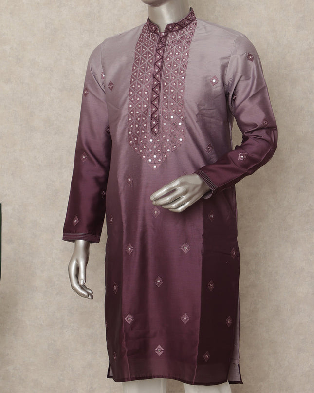 Purple Silk Men's Kurta Pajama - D29310