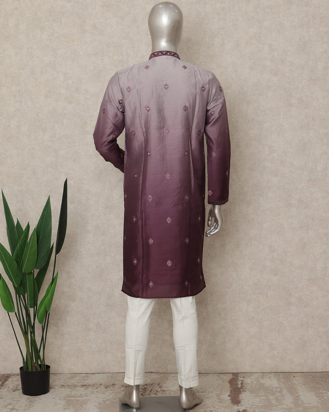 Purple Silk Men's Kurta Pajama - D29310
