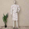 Off White Crushed Cotton Kurta Pyjama Set Men