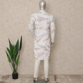 Off White Crushed Cotton Kurta Pyjama Set Men