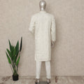 White Silk Men's Kurta Pajama - D29311